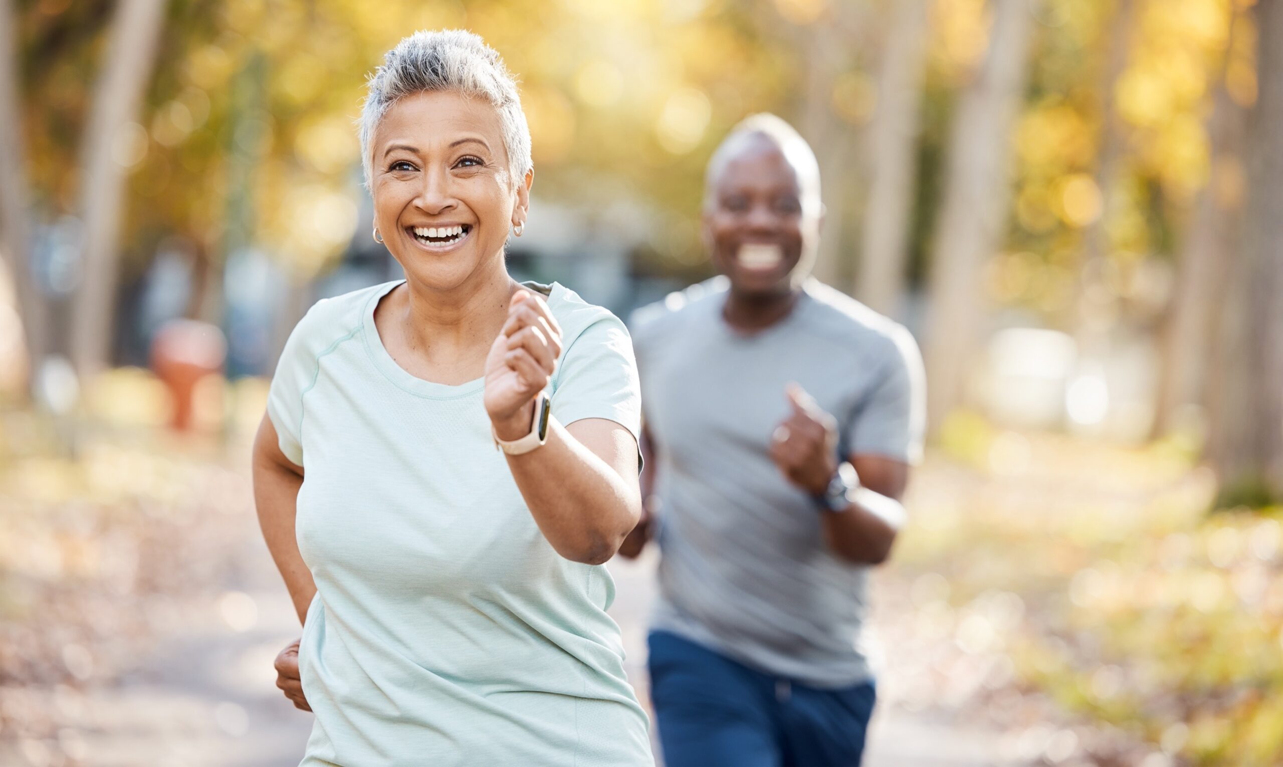 Happy active couple outside