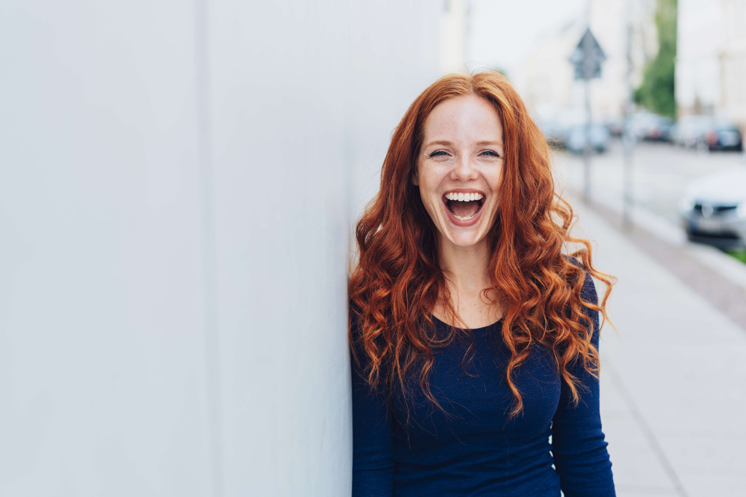 Happy woman outside